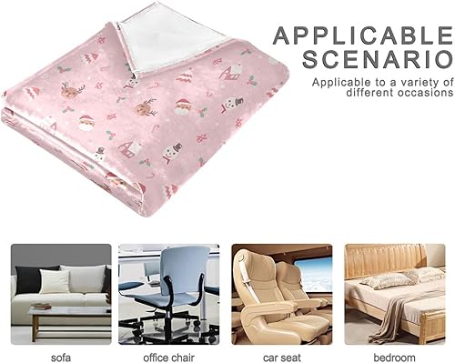 Miniatura 4 de KLL Christmas Pink Throw Blanket, Comfy Cozy Throws for Couch, Travel, Travel, Spring Blanket, 60"x90"