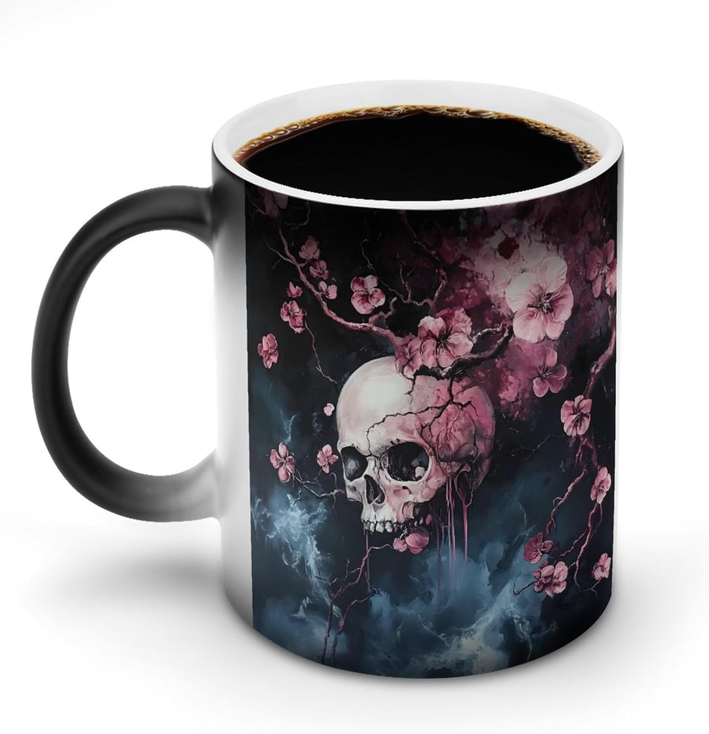 Grim Blossoming Funny Color Changing Coffee Mug Ceramic Magic Cup Personalized Discoloration Tea Mugs