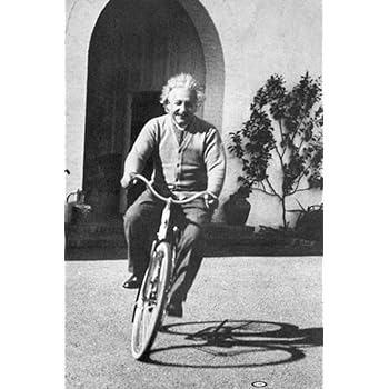 einstein riding a bike