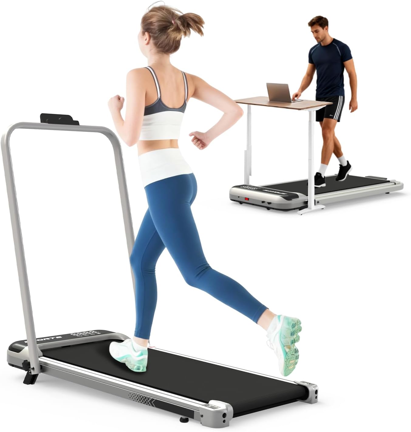 Caminadora Plegable Yilezena 3 en 1 con Inclinación, 2.5 HP, 300 lb