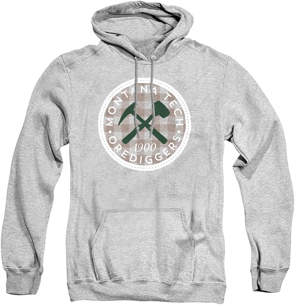LOGOVISION Montana Tech University Official Plaid Badge Unisex Adult Pull-Over Hoodie