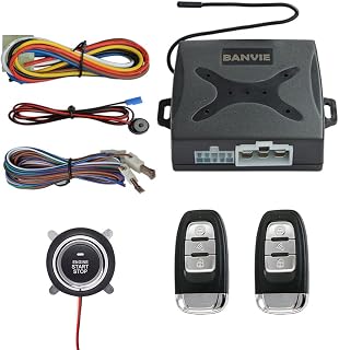 ① Car Keyless Entry System + ② Remote Engine Starter + ③ Push to Start Stop Iginition Kit Button (connect to car horn)