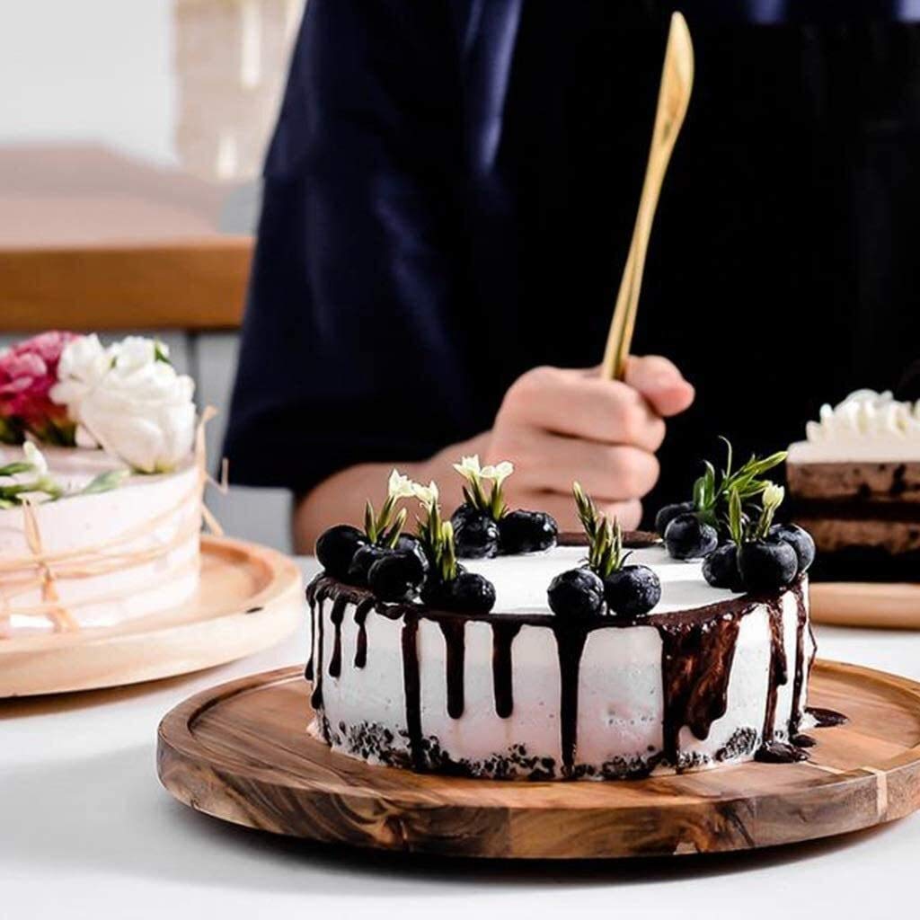 Moule à gâteau Rotatif avec dôme en Verre Transparent pour Conserver Les Fruits et la poussière (Taille : 28,2 cm) (20,4 cm)