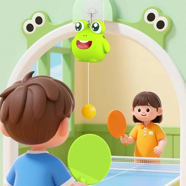 Pruojhw Gioco Di Pong Porta | Attrezzature Sportive Interattive Regolabile Portatile E Giocoso - Allenatore Tennis Da Tavolo | Per Casa Giardino Scuola Club Indoor Allenamento Gioco Stimolazione - 4