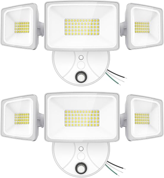 Onforu 60W LED Dusk to Dawn Security Lights, 2 Packs 6000LM Exterior Flood Lights, IP65 Waterproof Outdoor 3 Adjustable 