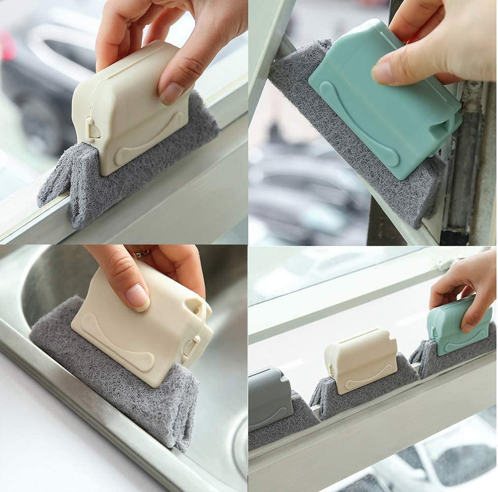 Lowinza, 2 in 1 Multifunctional Groove Clean-ing Brush Window Sliding Door Track Cleaning Brush with Dust Collector,Cleaning Brush for Door and Window Gaps,Ideal Cleaning Tool for Doors and Window 1