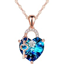 Heart of The Ocean Titanic Key to Her Heart Necklace 925 Sterling Silver 18"