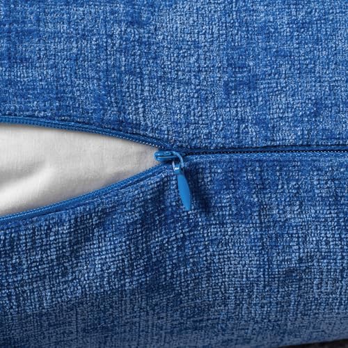 Image of MIULEE Pack of 2 Couch Throw Pillow Covers 18x18 Inch Soft Royal Blue Chenille Pillow Covers for Sofa Living Room Solid Dyed Pillow Cases