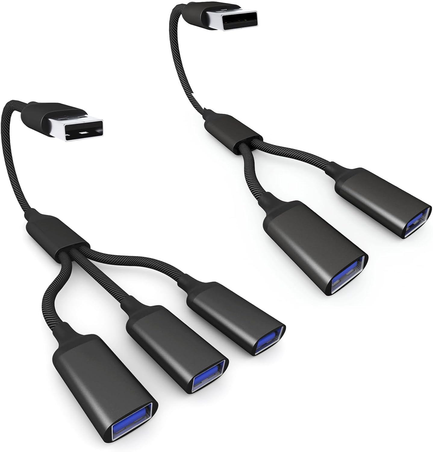 USB Splitter Cable 1 To 3 Port - USB 3.0 Data Transfer & Charging Hub For PC Laptop PS5 TV