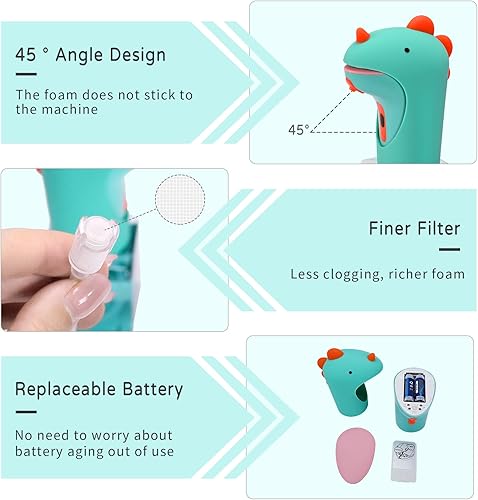 Miniatura 7 de Dispensador automático de jabón, bonito dispensador de jabón espumoso sin contacto, IPX6 impermeable, 2 niveles de espuma ajustable, dispensador