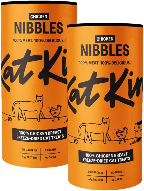 – Chicken Nibbles 2 Pack (2x50g Tubes): Freeze-Dried Cat Treats Made With 100% Fresh Breast - Delicious and Nutritious Treats for Cats and Kittens - Made in the UK