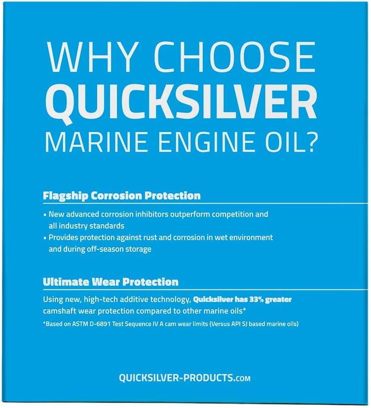 Quicksilver 4-Stroke Oil Change Kit – for Mercury Outboard Engines – 15, 20, 25, 30, 40, 50, 60, 75, 90, 115, 150, 175, 200, 225, 250, 300, 350, 400 HP