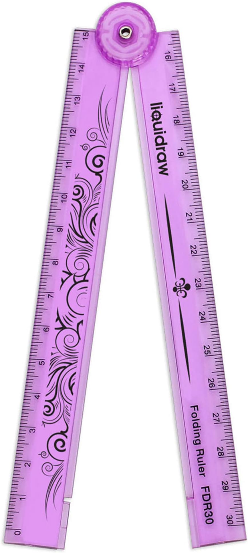 Liquidraw 30cm Folding Ruler Foldable Ruler School Stationery (Pink)