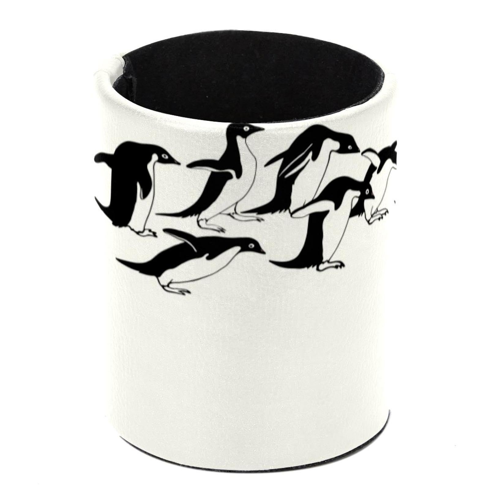 VAPOKF Pen Holder for Desk, Pen Pot Pencil Holders Makeup Brushes Storage Desktop Stationary Supplies Organiser for Home Office - Cute Penguins Jumping Downward