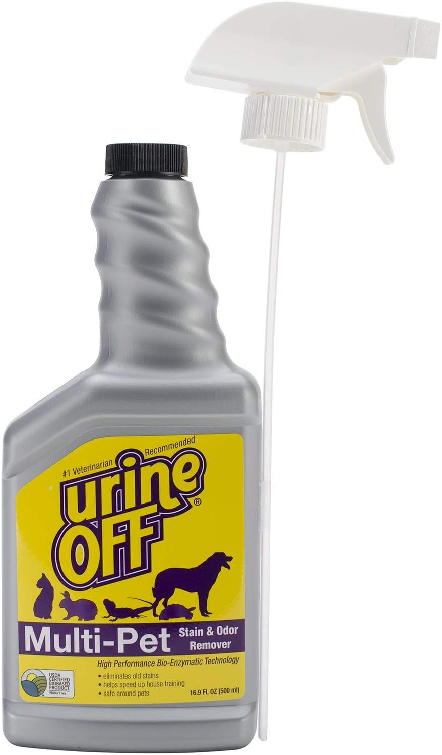 Urine Off Odor and Stain Remover Dog Formula Sprayer Top 16.9oz