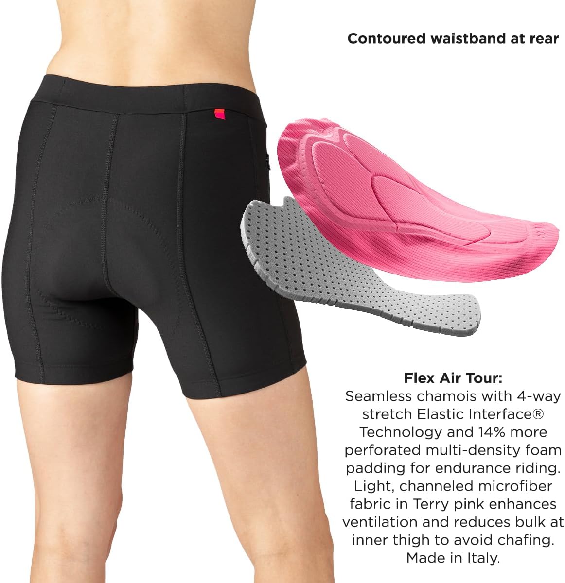 Terry Touring Bike Shorts Womens Padded Bike Shorts 5" Inseam Shorts for Women Cycling Compression Pockets Leg Grippers - Image 3