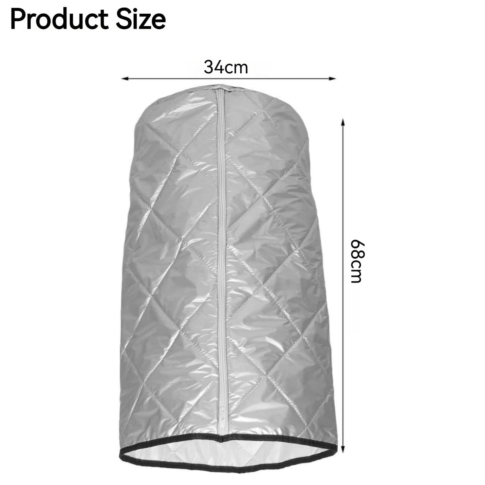 Copertura per Bombola di Gas in Tessuto Oxford Impermeabile, con Isolamento Termico e Protezione UV, Antipolvere per Uso Esterno, Campeggio, Adatta per Bombole di Butano e Propano (34x34x68 cm)