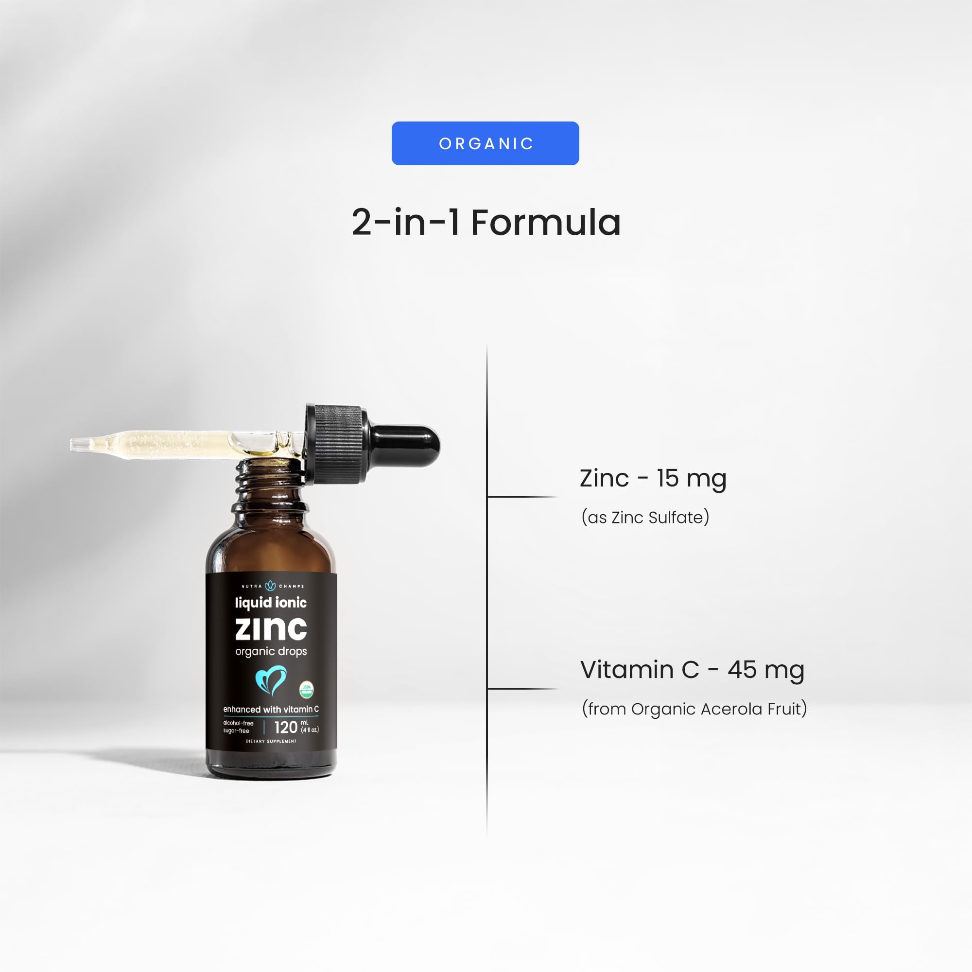NutraChamps Liquid Zinc for Kids & Adults, Vegan, Pure Ionic Zinc Drops Enhanced with Vitamin C, Supplements for Immune Support, Sugar-Free Liquid 4 oz — Amazon image 5