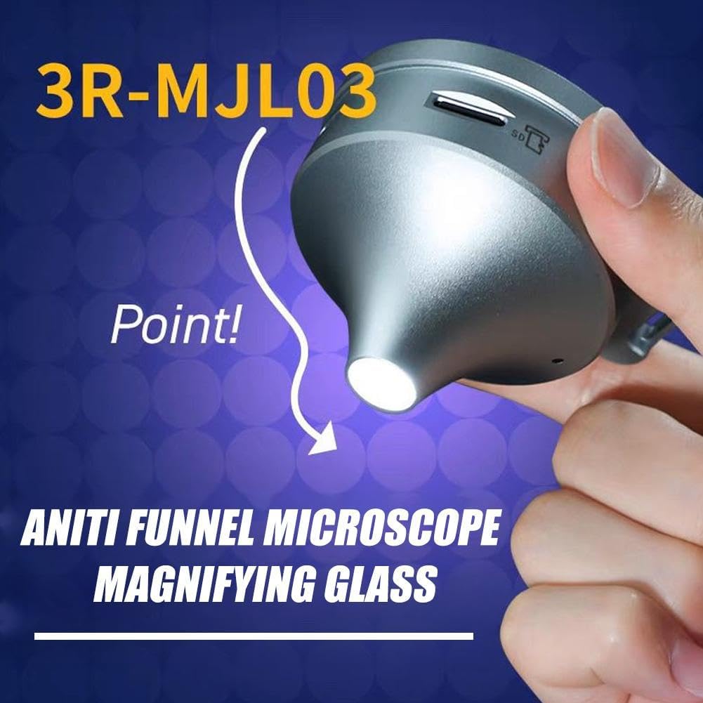 Anti-Funnel Microscope Magnifying Glass,7X/11X/15X Handheld Coin Magnifier with Light,with White/UV Light, 2.1" LCD Screen,One-Click Recording of Photos and Videos,USB Windows & Mac