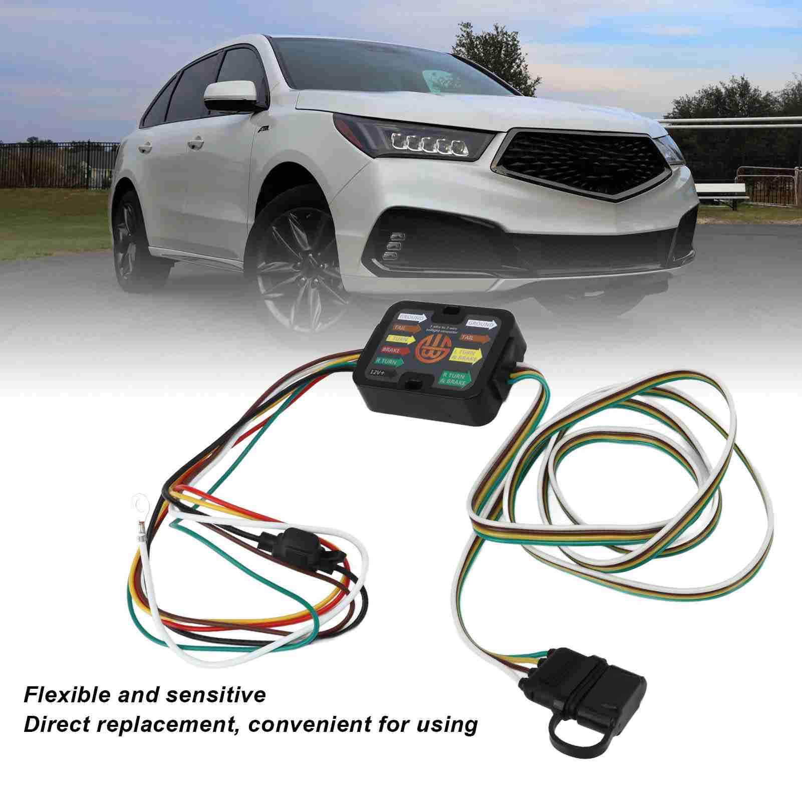 4 Pin Trailer Wiring Harness Kit, 56192 Fast Connection Sensitive Trailer Wiring Harness Replacement Compatible with Acura Mdx 2014 to 2020