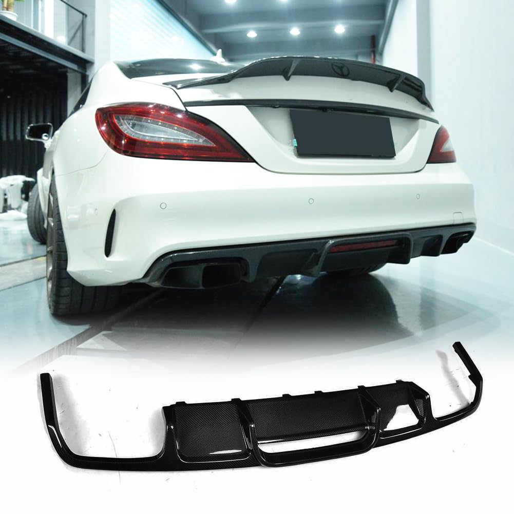 W218 Rear Bumper Lip Diffuser fits for Mercedes Benz CLS-Class W218 CLS400 CLS550 CLS63 AMG 2015-2017 Matt Black FRP Rear Bumper Cover Lower Lip Spoiler Valance Protector Body Kits Factory Outlet
