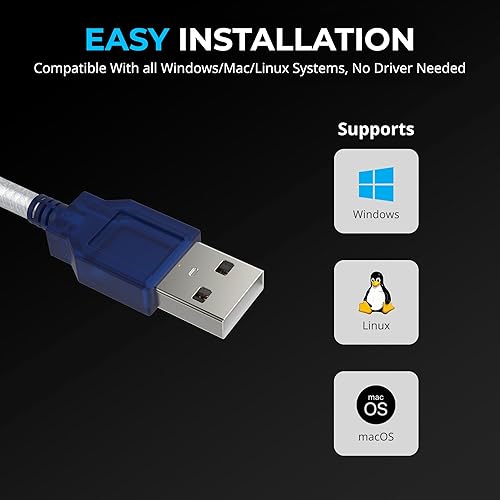 Miniatura 5 de SABRENT Cable convertidor USB 20 a serie 9 pines DB-9 RS-232 chip prolífico HEXNUTS - Windows 11108187VISTAXP Mac OS X 106 y superior 25 pies CB-DB9P