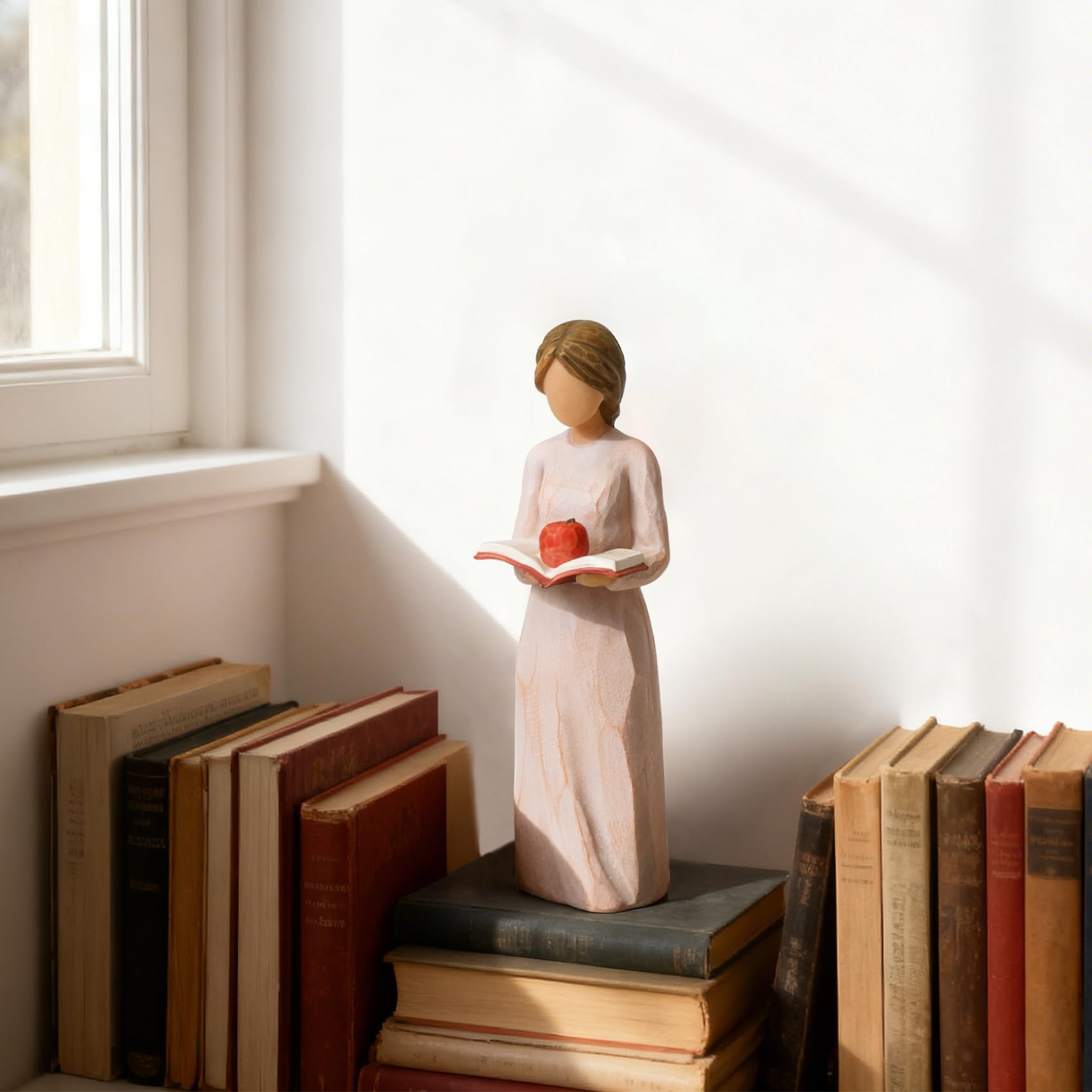 Lnrkai Regali di apprezzamento per insegnanti, statuette in resina dipinte a mano di donne in pensione, insegnanti, decorazione per scrivania per la casa, per la guarigione, apprezzamento e