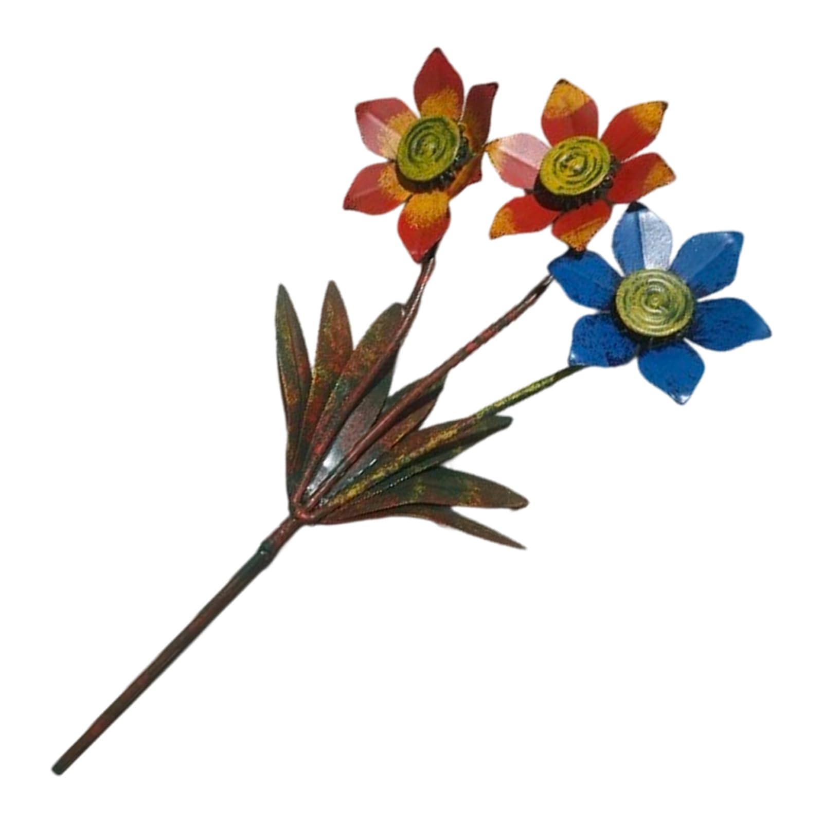 Shntig Retro Iron Flower Stake for Garden Decoration Metal Art Yard Sculpture Garden Sculpture