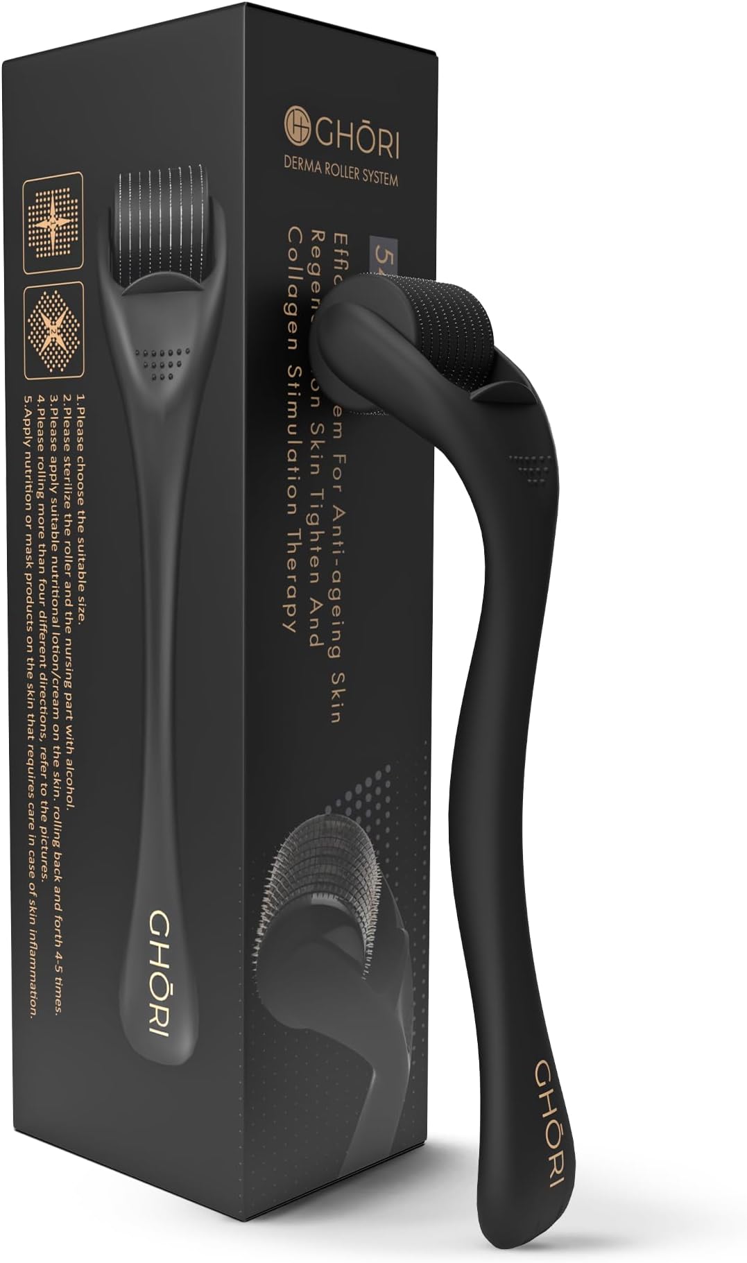 Derma Roller 1.50 MM | With 540 Titanium Microneedles | Premium Microneedle for Men & Women | Scalp, Face, & Body Roller | Hair Regrowth Treatment | Safe & Effective to Use