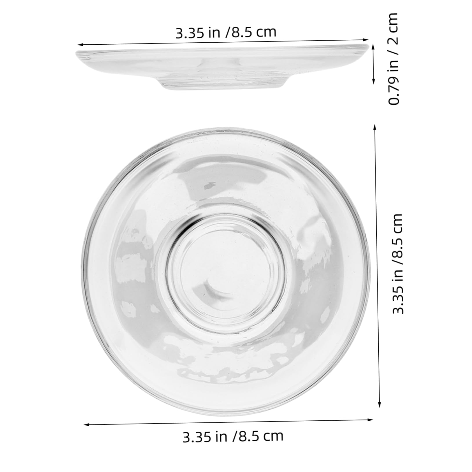Alipis Set of 2 Round Glass Saucers for Plate Cup Small Tea Plates Round Coffee