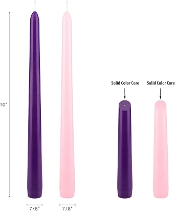 Mega Candles Unscented Christmas Advent Taper Candle Set 4 ct 10 x 7/8