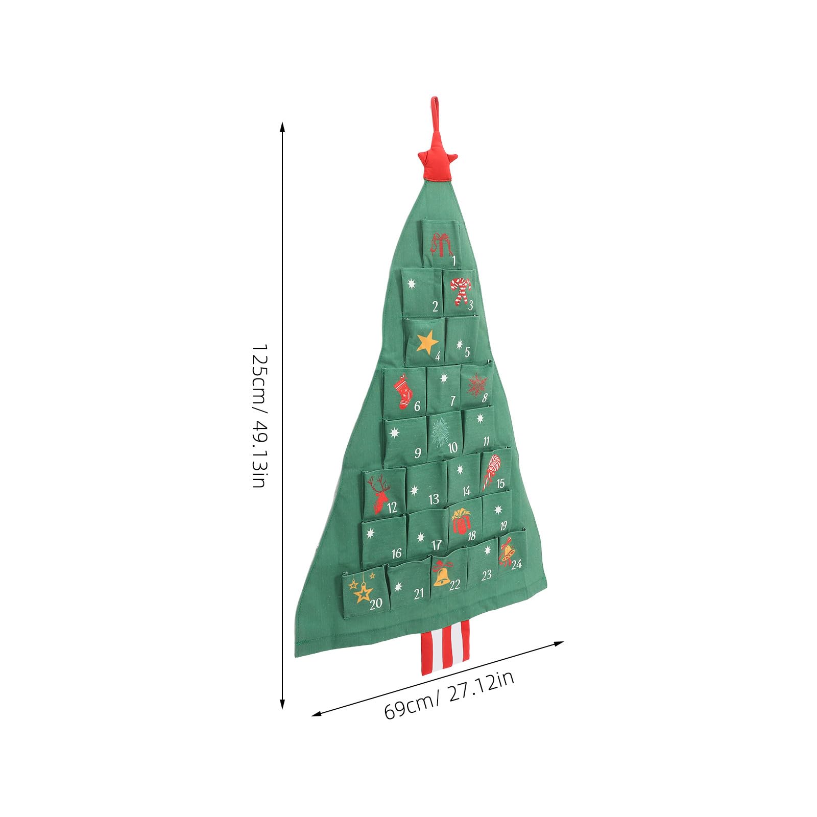 MAGICLULU Hänge-adventskalender für Feiertage Wiederverwendbar mit Taschen Countdown bis Weihnachten Aufbewahrungsbeutel für Weihnachtsdeko Adventskalenderbeutel für Weihnachtsdekoration