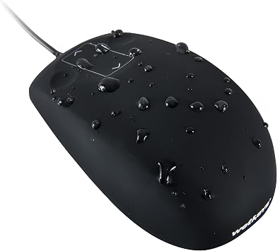 Case of 10 OMWK0C03-BK Professional-Grade Optical Waterproof Mouse with Touchpad-Scroll USB Black | OMWK0C03-BK-C10