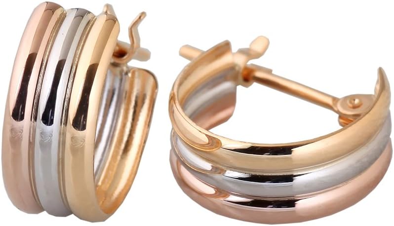 サマンサティアラ K10 PG フラワー リーフ フープ サークル ピアス