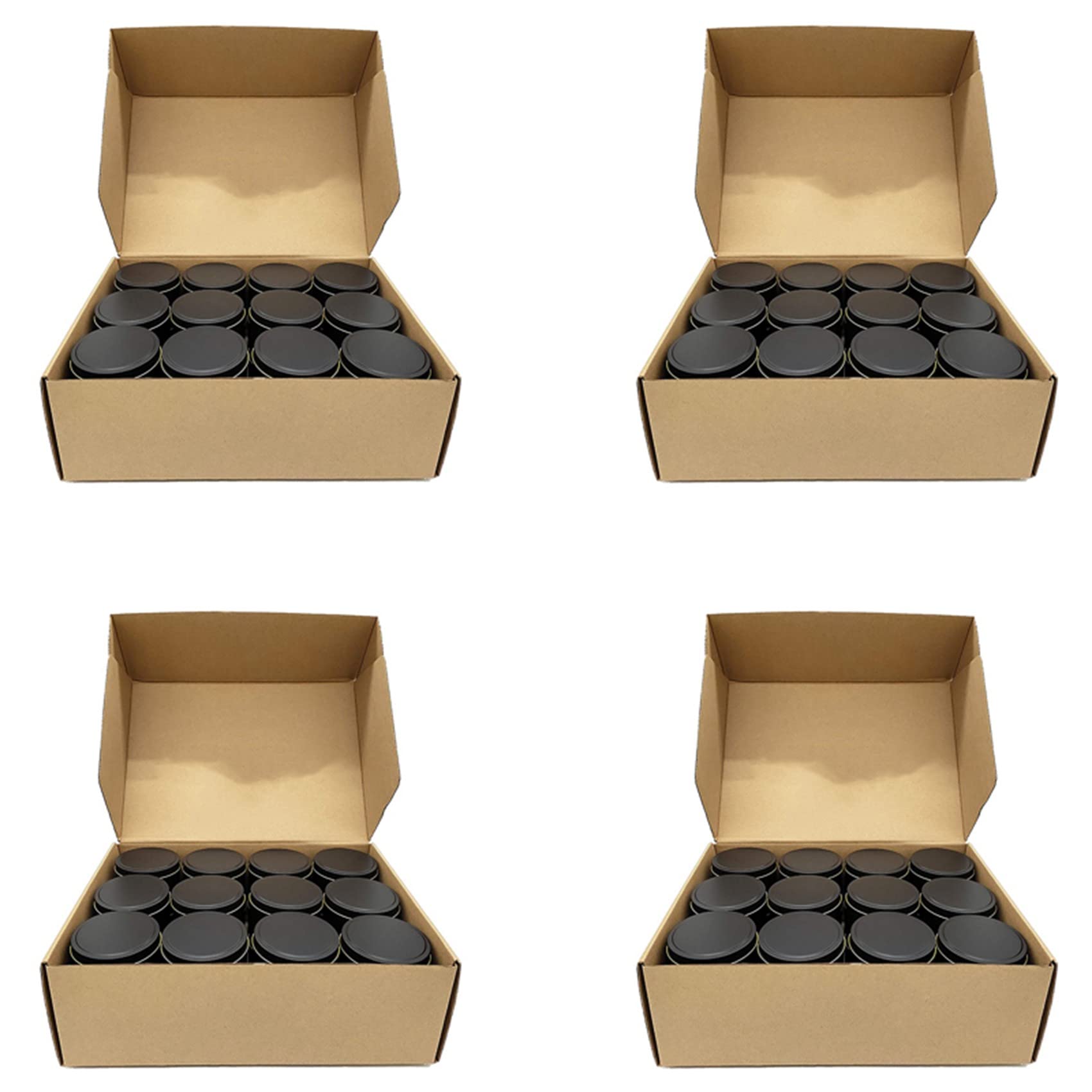 Hndhbfgrt Candle Tins, 96 Piece, 4 Oz Metal Candle Containers for Making Candles, Arts & Crafts, Dry Storage,Black