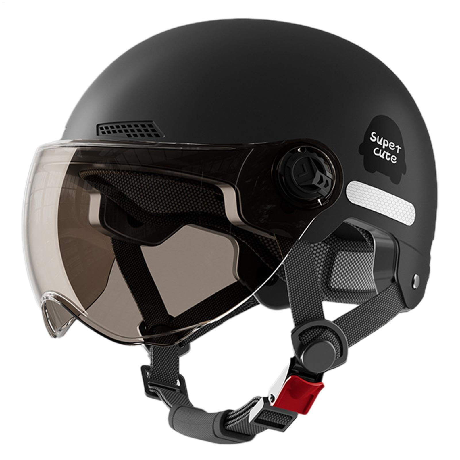 Casque Trottinette Electrique Casque pour Vélo Électrique Trottinette | Électrique Avec Visière Moto Jets Ouvert Ouvert Moto 3/4, Unisexe Adulte,45-65 Cm