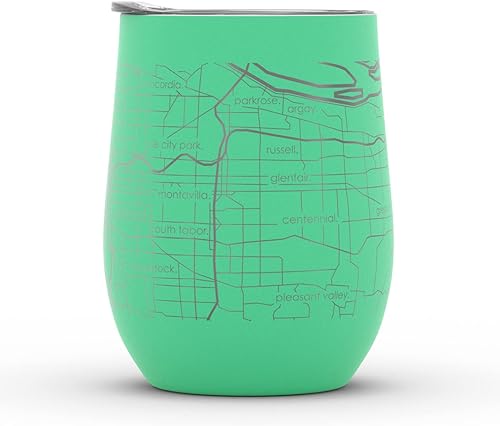 Vista 135 de Well Told Lexington Kentucky Map - Vaso de vino aislado con grabado de mapa de Kentucky, taza de acero inoxidable grabada (12 onzas, verde domingo)