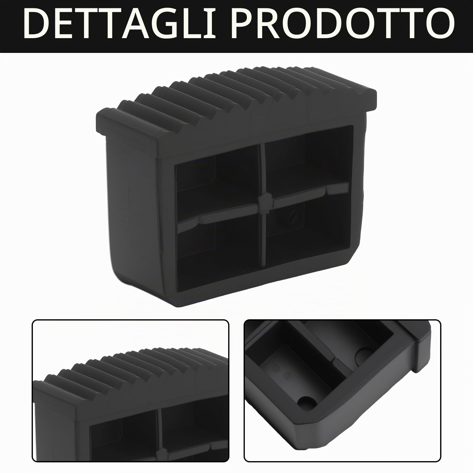 4 piedini di ricambio antiscivolo per scala, tappi di protezione, 6 x 2,2 cm, in PVC, pezzi di ricambio, design interno per scale, piedini di ricambio antiscivolo in gomma