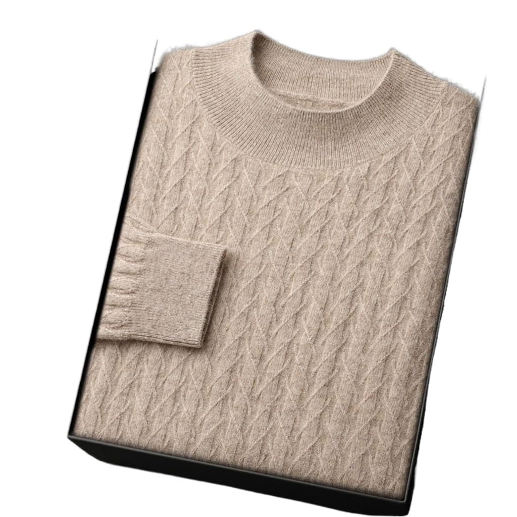 Pull cachemire demi-col roulé homme tricot chic bureau et weekend