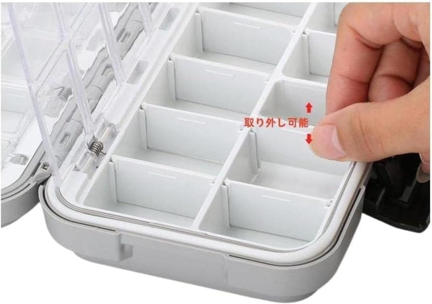 タックルボックス防水 ポータブル釣具収納ケース 仕分けコンパートメント 釣りの餌箱ルアーケース 仕餌釣り針シンカー掛け小物入れ (A