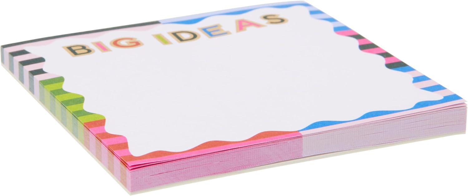 C.R. Gibson CM32-25648 Signature N Squared Big Ideas Mini Notepad with 50 Sheets, 3" x 3", Multicolor