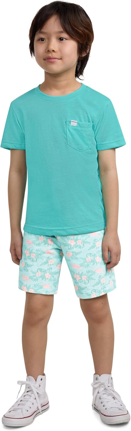 Hurley Baby and Toddler Boys' Soft Basic Cloud Slub T-Shirt and Shorts 2-Piece Outfit Set - Image 3