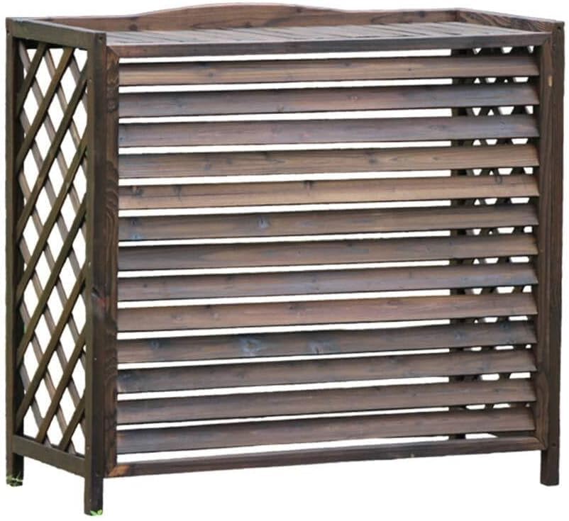 Support de fleurs en bois pour climatisation extérieure, idéal pour verdir un balcon urbain