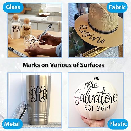 Miniatura 6 de Paquete de 100 marcadores permanentes a granel, punta de cincel, negro, marcadores permanentes grandes y grandes, marcadores de punta ancha,