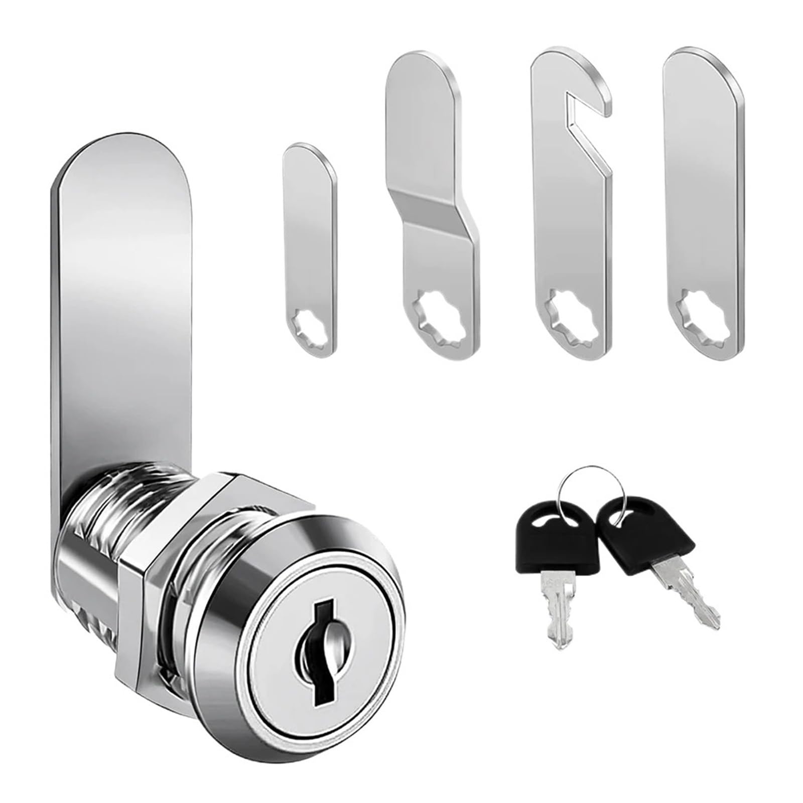 16/20/25/30mm Cam Lock Set Door Cabinet Mailbox Drawer Cupboard Locker Etc,It Comes with 2 Keys and 4 Different Plates for Cabinet Letterbox(16mm)