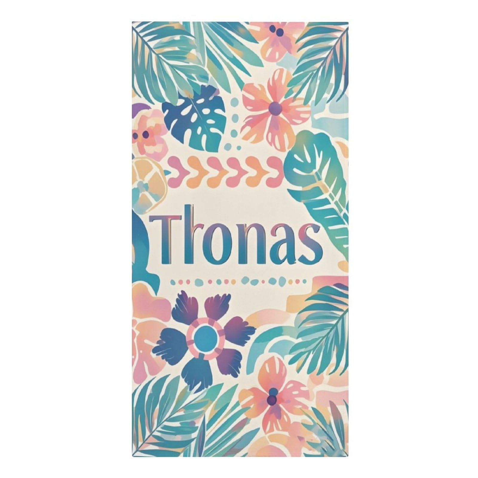 Personalized Beach Towel - Custom Poly Blend Pool Towel - Personalize with Your Name - Standard Size (Name 4)