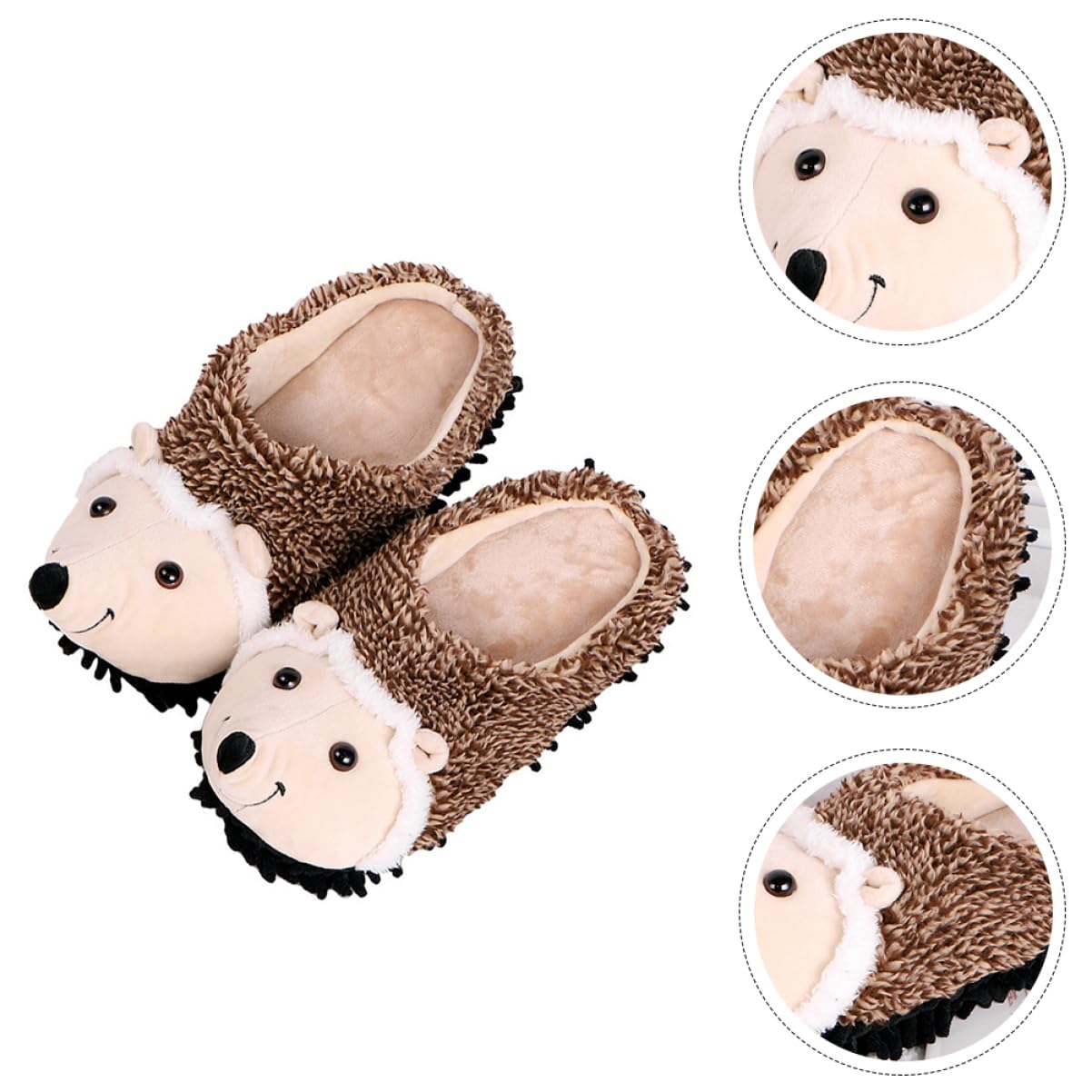 Pantuflas de Invierno de Felpa Erizo, 1 Par para Mujer y Niña