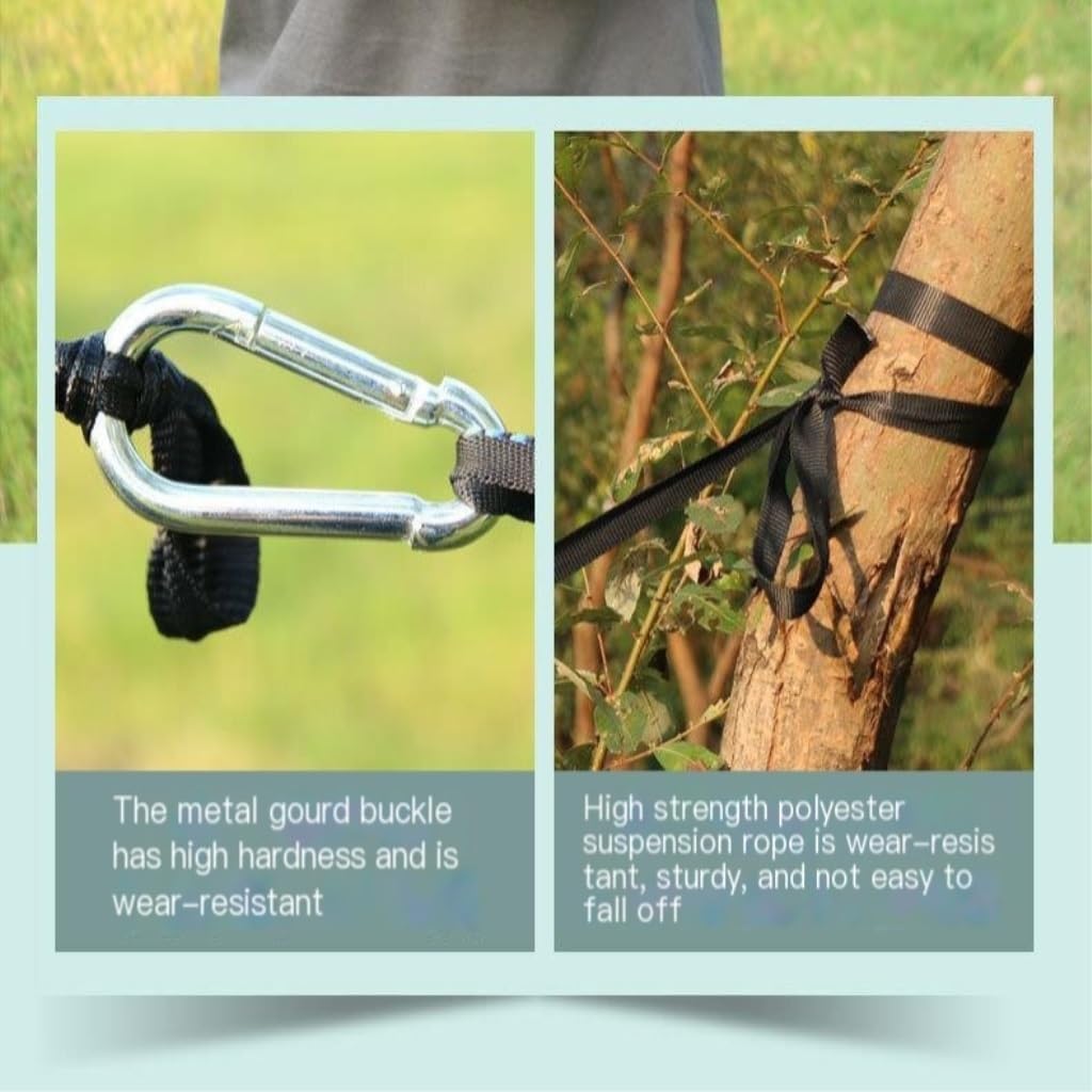 Hammock Camping Hammock Outdoor Camping Portable Single Parachute Cloth Three-Color Belt Anti-Mosquito Hammock Hammocks for Outside(D)