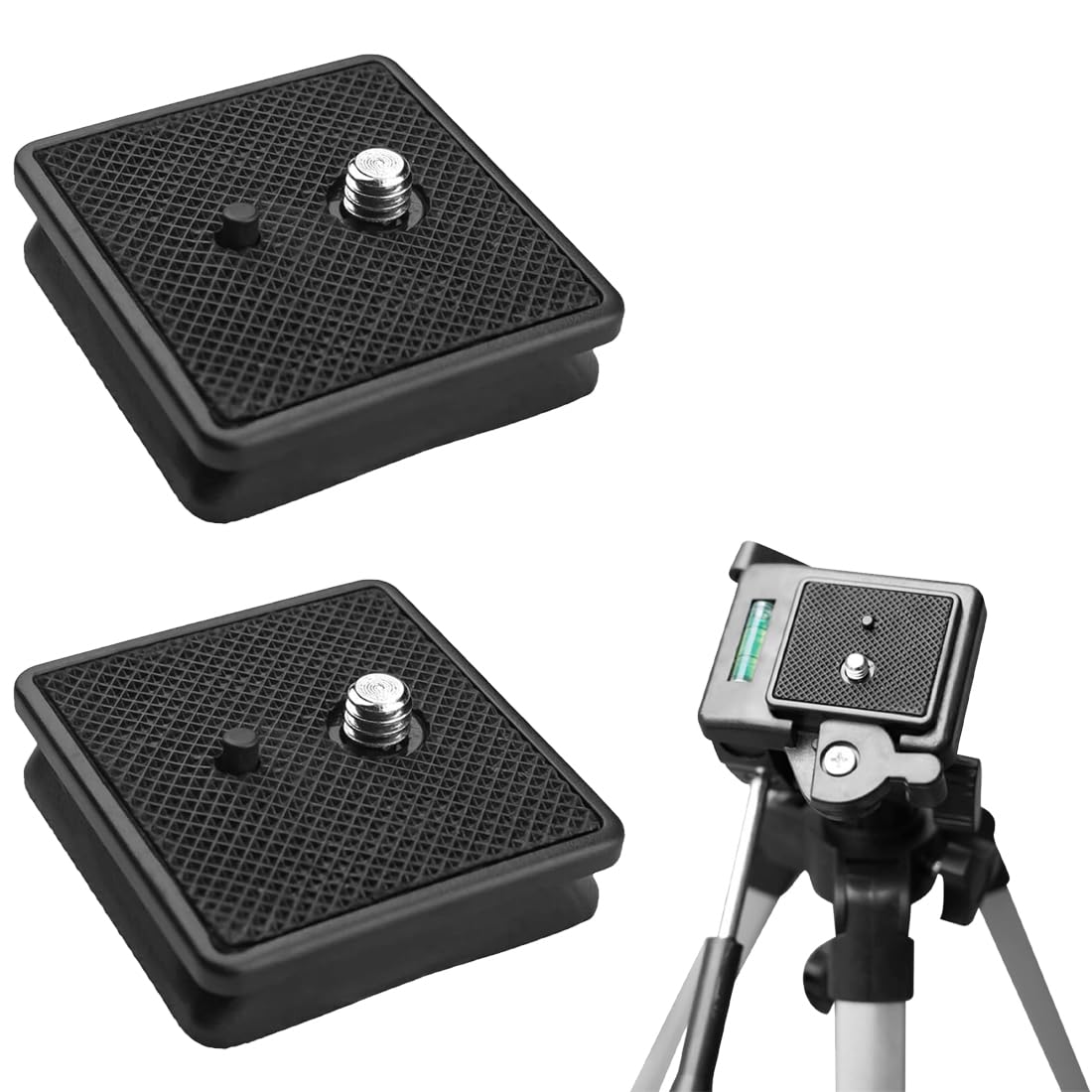 XPEX 2 Pezzi Piastra A Sgancio Rapido Per La Maggior Parte Dei Treppiedi, Piastra A Sgancio Rapido Per Fotocamera, Realizzato In Plastica Di Alta Qualità, Per Più Modelli