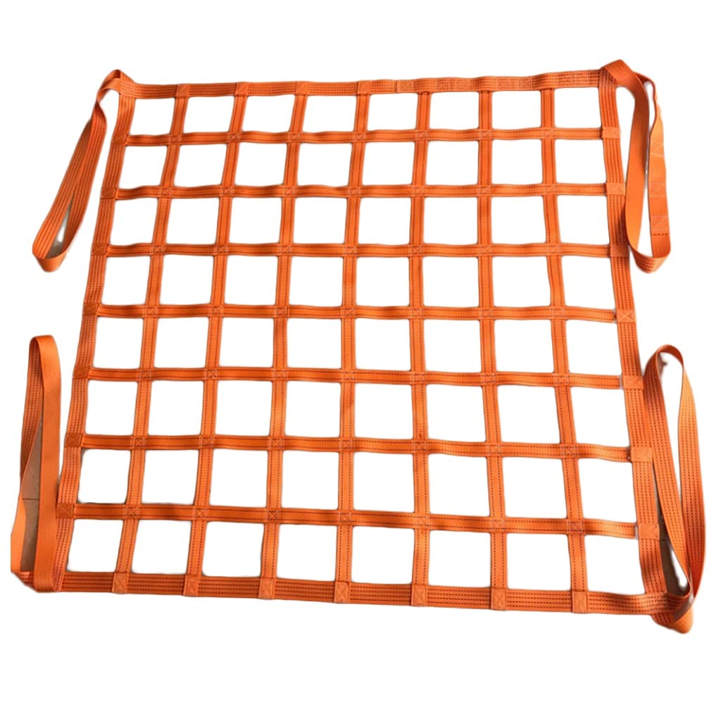 GTHTUHFD Flat Nylon Net Lifting Net Hanging Cargo Lifting Net Lifting Bags Luggage Carrier Net Stretchable Elastic Bike Load Cargo Securing Net Bungee Net Heavy Duty Cargo Ne,2t-1.5X1.5m